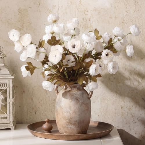 Amazon.com: Zeyune 8 Stalks Faux Silk Peony Artificial Flowers 28" Bulk Fake Peonies Branches wit... | Amazon (US)
