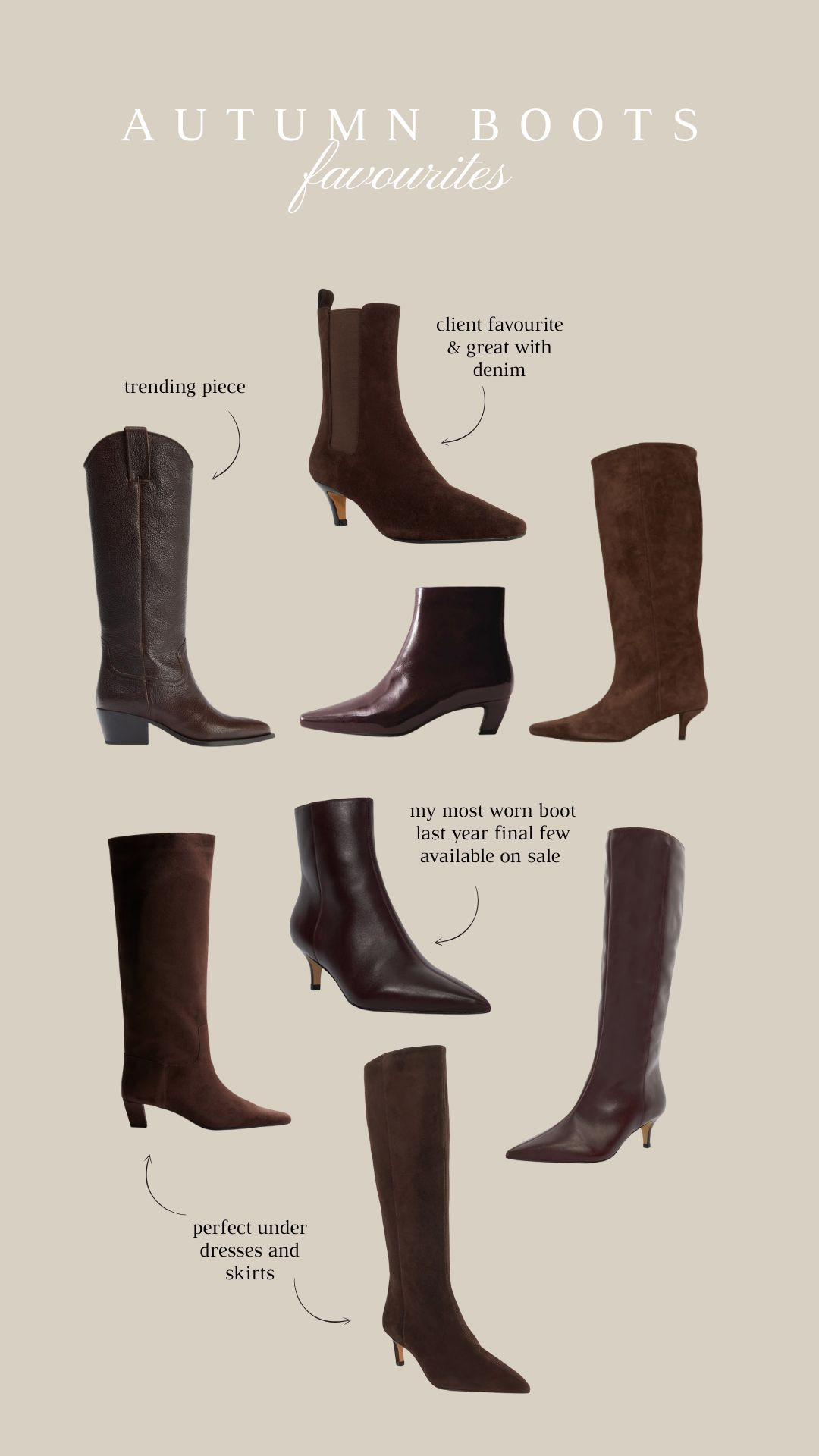 My favourite boots for autumn, brown boots, transitional footwear, knee high boots, red boots, ankle boots  

 #LTKuk #LTKautumn #LTKstyletip