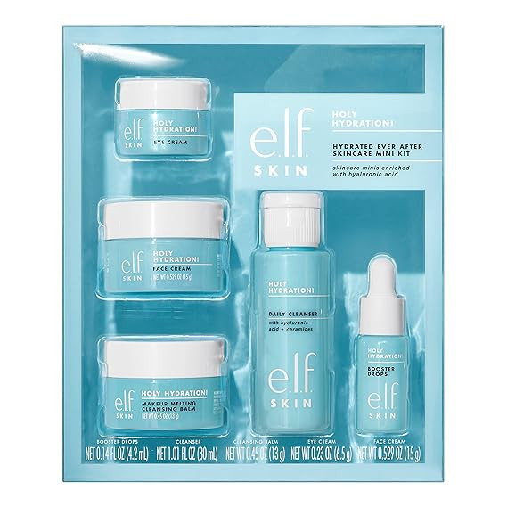 e.l.f.SKIN Hydrated Ever After Skincare Mini Kit, Cleanser, Makeup Remover, Moisturizer & Eye Cre... | Amazon (US)