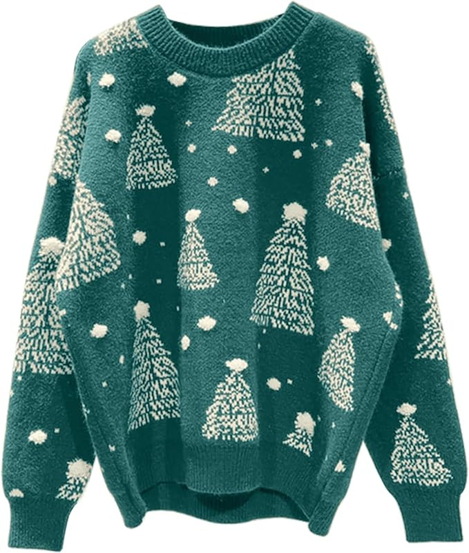 EGELEXY Women Christmas Sweater Funny Christmas Tree Sweater Sweatshirt Long Sleeves Knitted Pull... | Amazon (US)