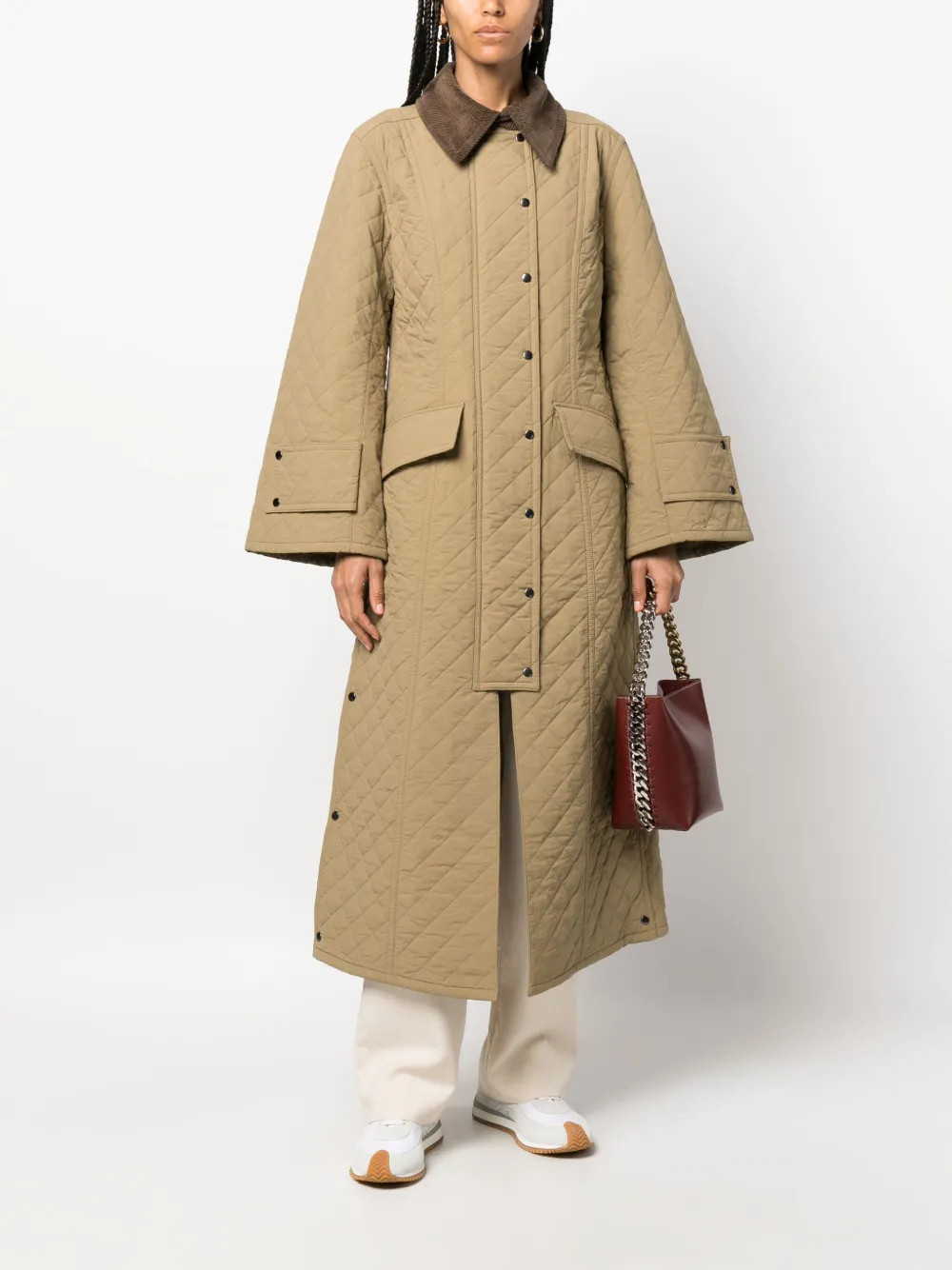 By Malene Birger Pinelope corduroy-collar Quilted Cotton Coat - Farfetch | Farfetch Global