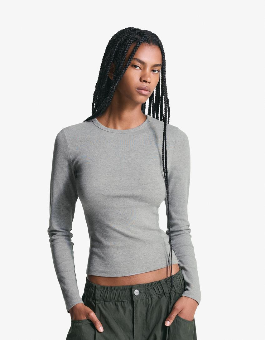 Long sleeve top - T-shirts - Women | Bershka GB