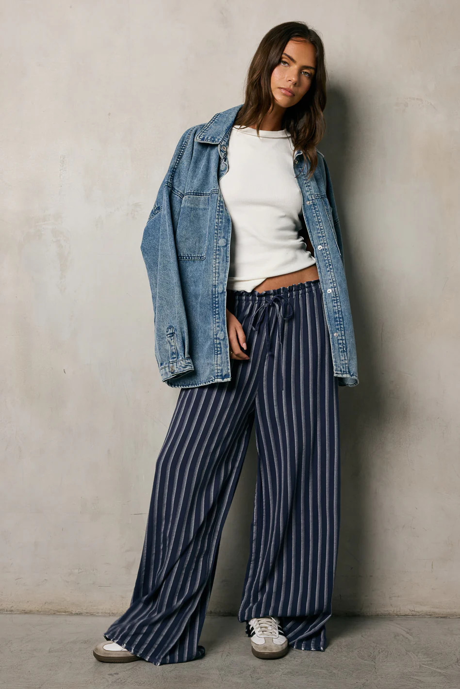 Ronan Striped Pants in Navy | Böhme US