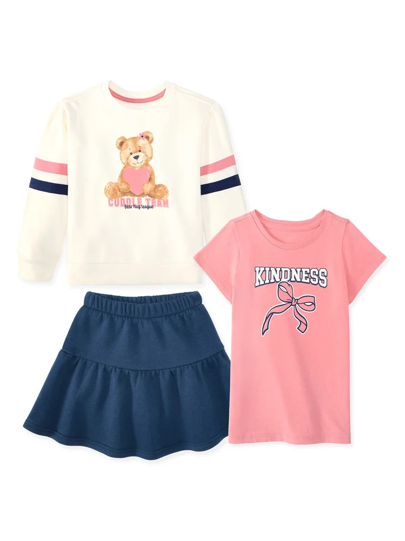 Garanimals Baby & Toddler Girl 3-Piece Outfit Set, Sizes 0-6T | Walmart (US)
