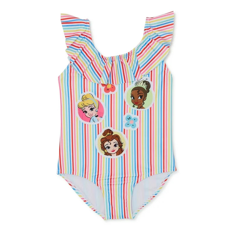 Disney Toddler Girl Princess Ruffled Swimsuit, 1-Piece, Sizes 12M-5T | Walmart (US)