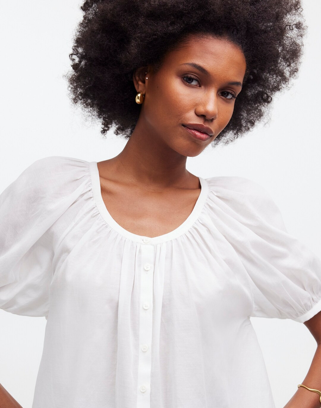 Puff-Sleeve A-Line Top | Madewell