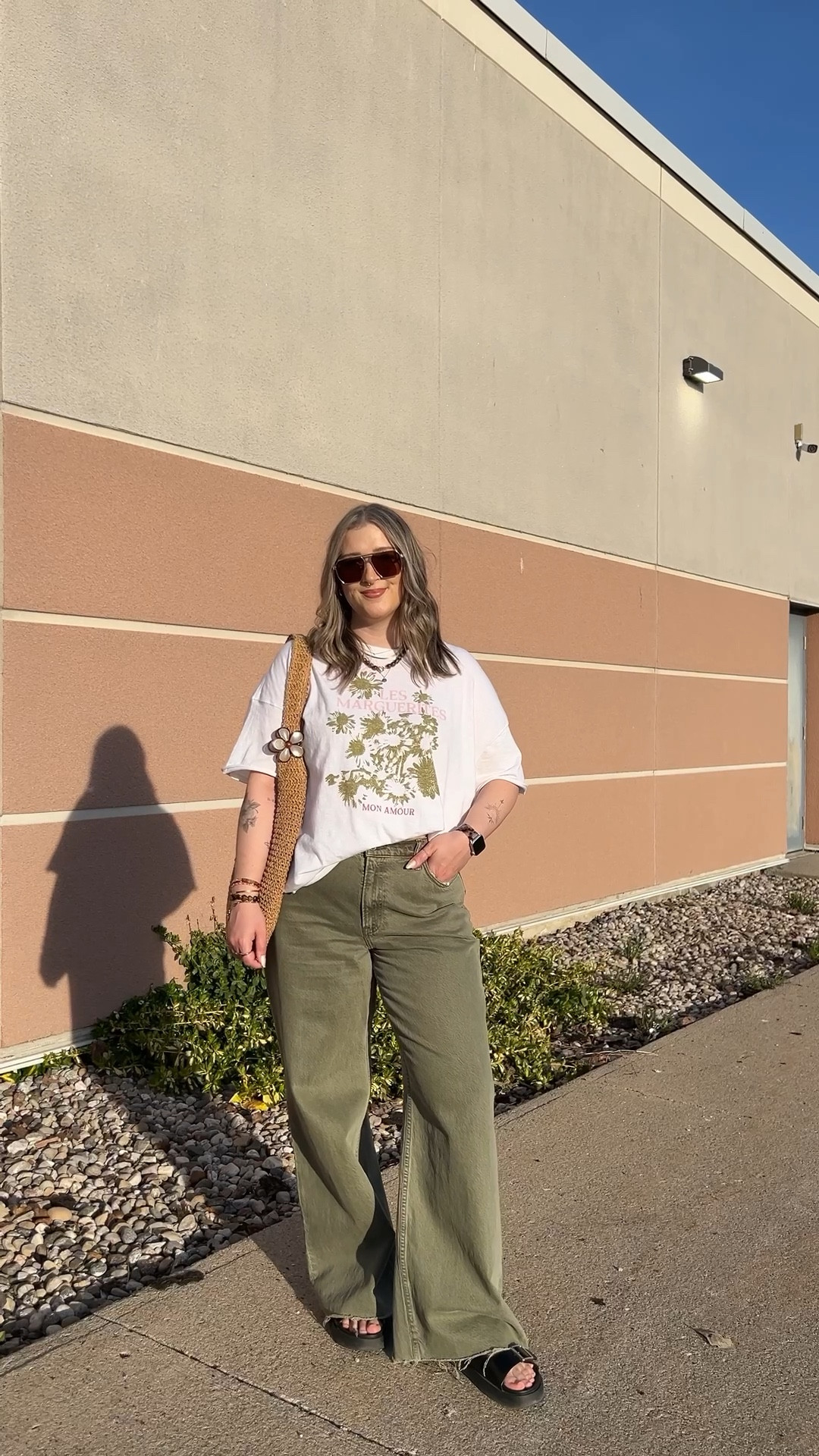 Casual spring outfit! Wearing L in the tee and 32 long in the jeans (I cut the hem for a custom length). Linked similar black sandals


#LTKjeans #LTKmidsize #LTKsummer