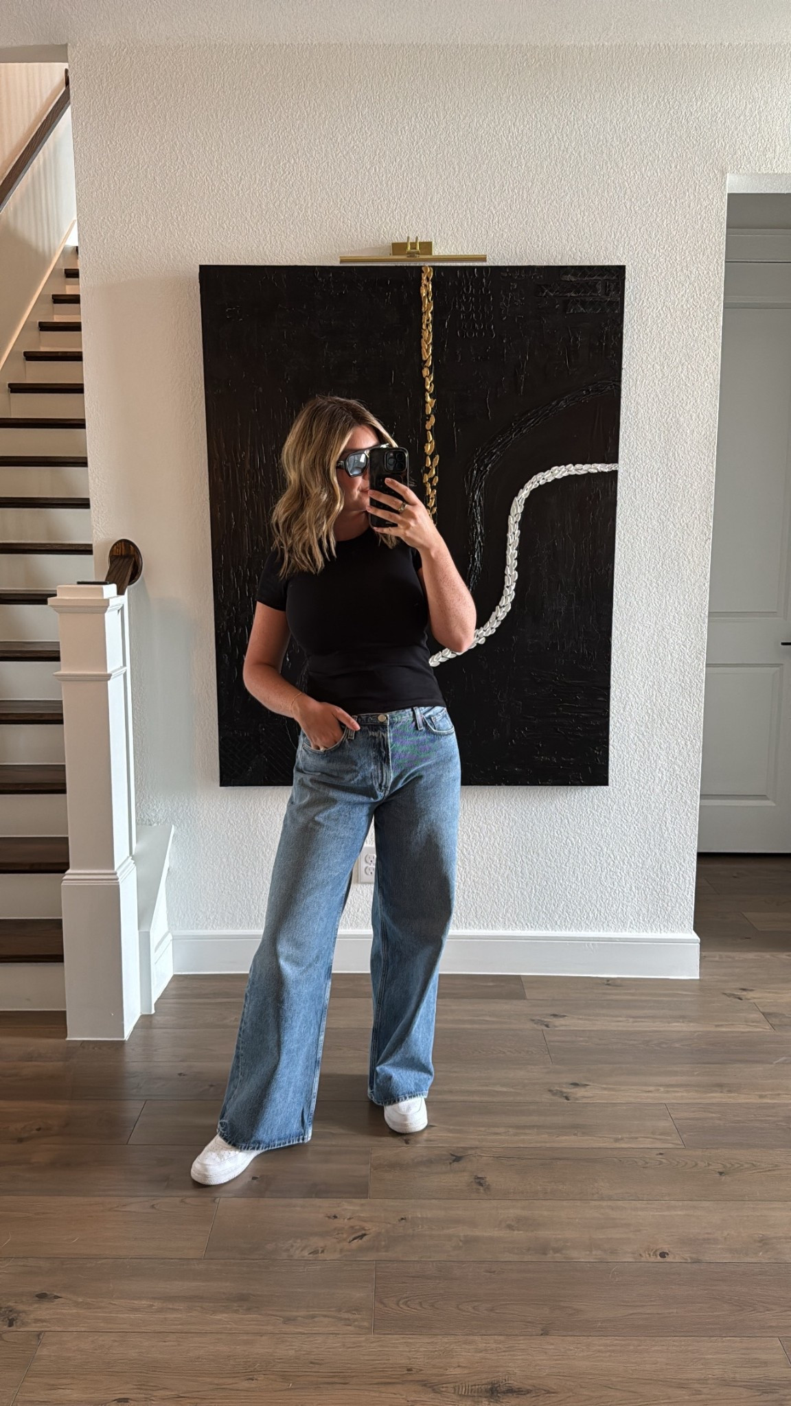 Car show outfit. Jeans are a size 28 and run big. I’m a 31.5” waist and 40.5” hips. Typically wear a 29 or 30. Top is a medium 

#LTKStyleTip #LTKMidsize