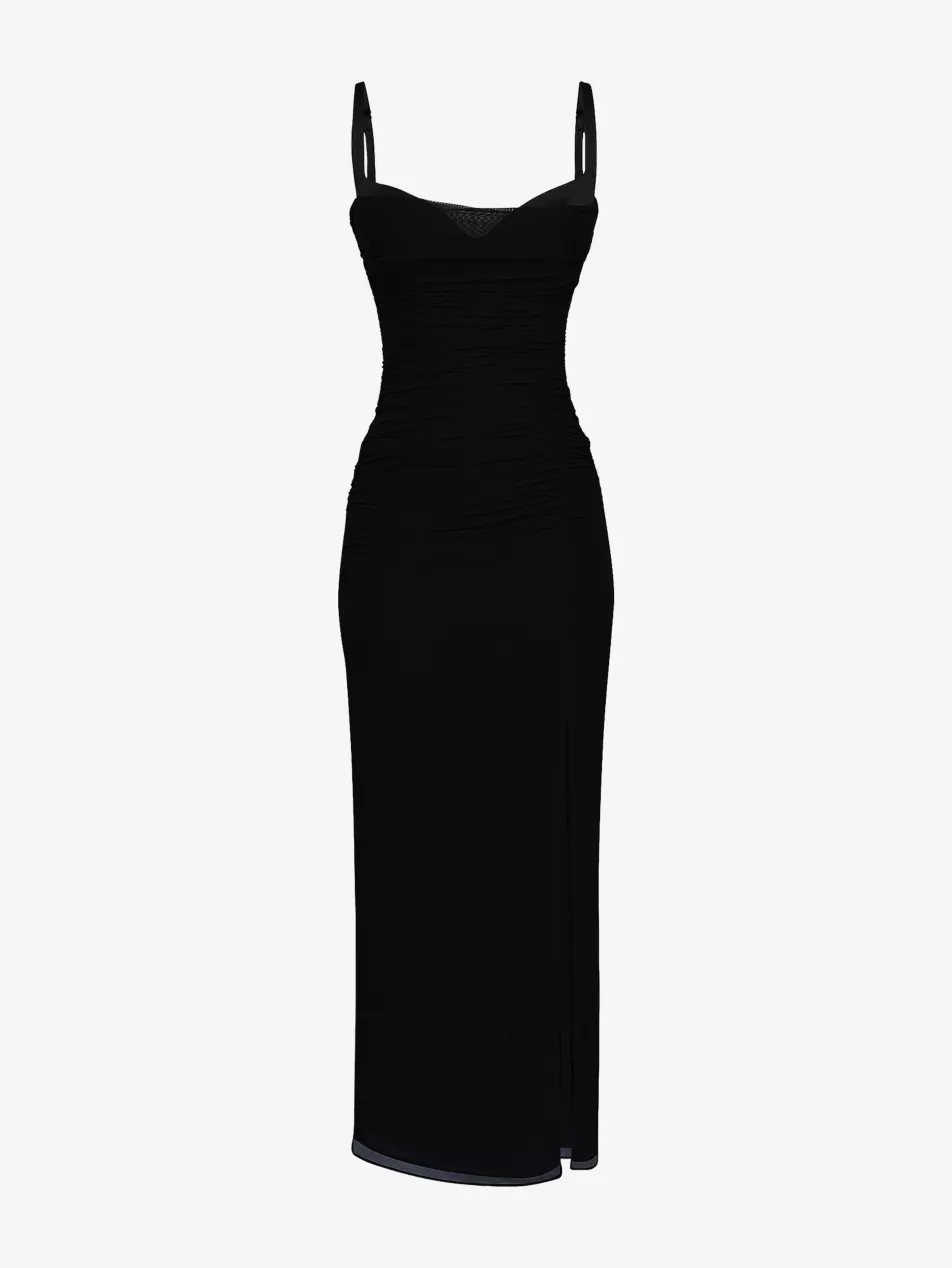 Lini Corset-Bodice Stretch-Mesh Maxi Dress | Selfridges