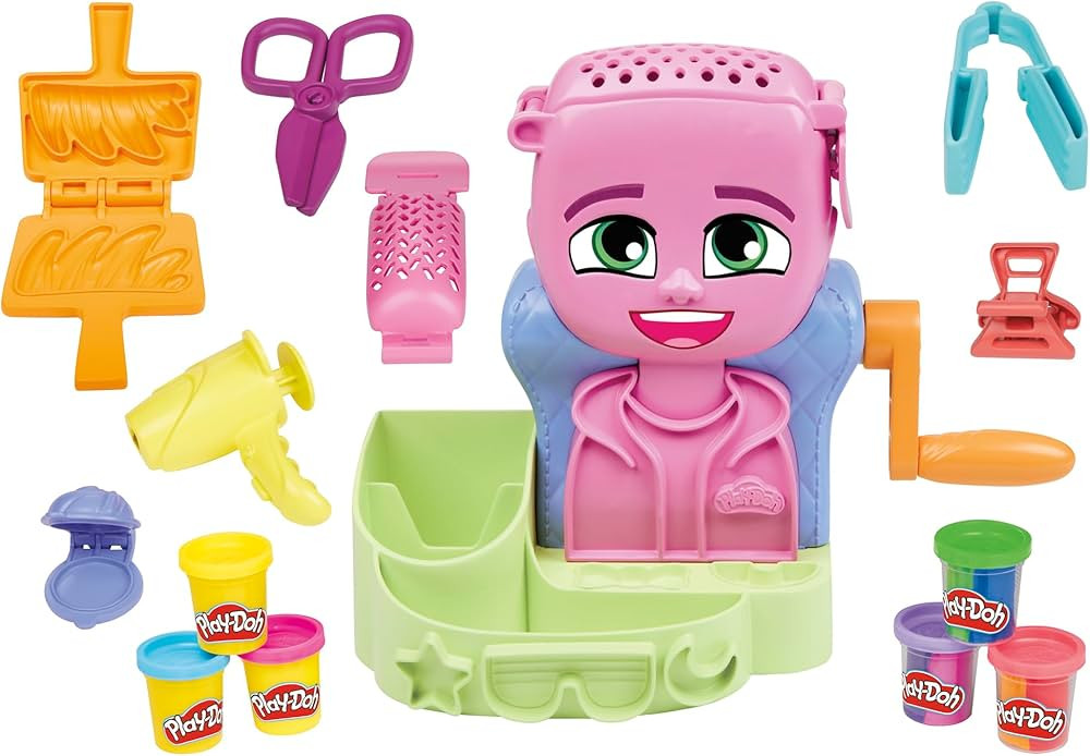 Play-Doh Hair Stylin' Salon Playset with 6 Cans, Pretend Play Toys for Girls and Boys Ages 3 and ... | Amazon (US)