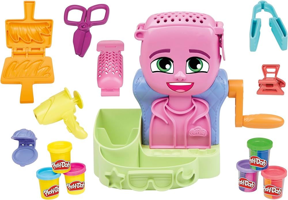 Play-Doh Hair Stylin' Salon Playset with 6 Cans, Pretend Play Toys for Girls and Boys Ages 3 and ... | Amazon (US)