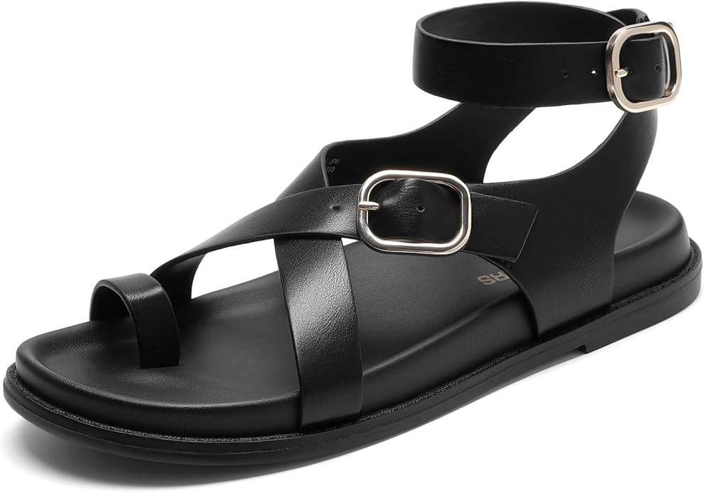 DREAM PAIRS Womens Strappy Sandals Flat Thong Comfortable Footbed Platform Summer Fashion Vocatio... | Amazon (US)