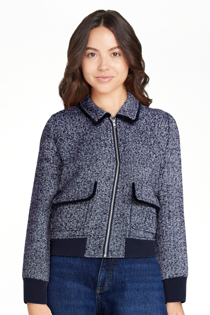 Free Assembly Women's Tweed Bomber Jacket, Sizes XS-XXL | Walmart (US)