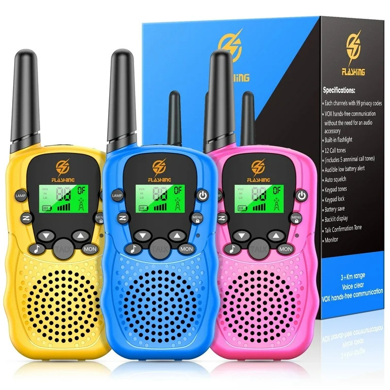 Kids Walkie Talkies 3 Packs, 2 Way Radio, 3 KM Long Range, Clear Sound 22 Channels Indoor Outdoor... | Walmart (US)