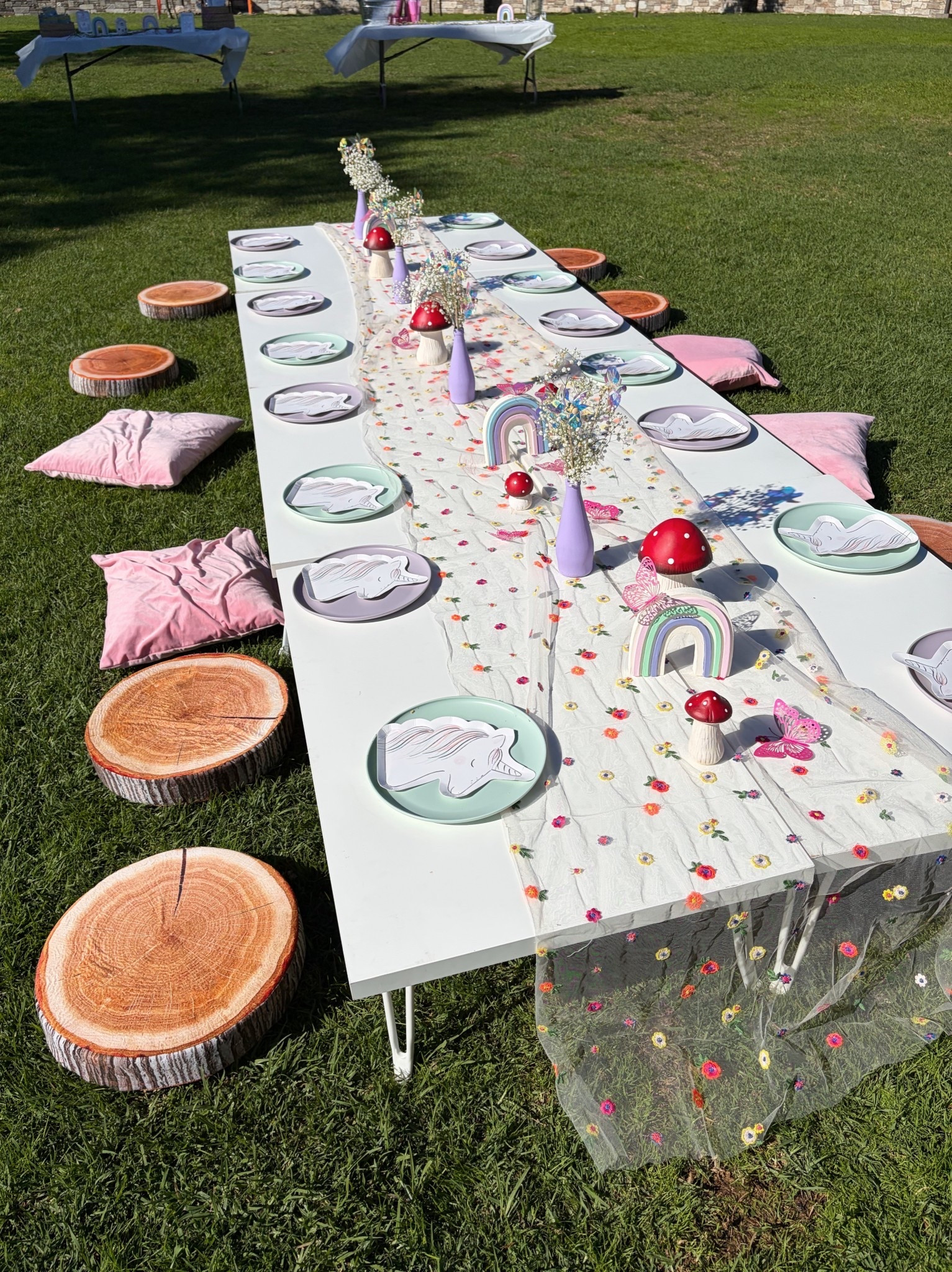 Unicorn Party Details Part I  // the kids table!! 🦄✨🌲🌈💜🦔💕

The purple chargers are sold out but I’m linking pink ones! Also, I painted sparkling water glasses purple for the vases but found some cute ones on Amazon! The mushrooms were bought at Hobby Lobby so I can’t link, but linking some I saw on Amazon as well! 

Wooden rainbows and unicorn heads were bought at target and then I painted them myself  



#unicorn #unicornparty #unicornbirthday 


#LTKmomlife #LTKKids #LTKFindsUnder100
