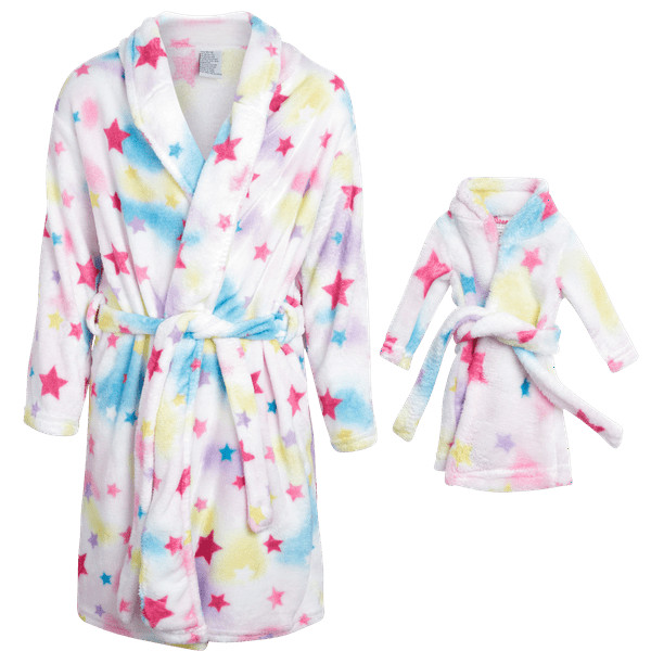 BFF & Me Girls' Bathrobe - Tie Dye Fleece Robe and Matching Robe for Doll (Size: 4-12) - Walmart.... | Walmart (US)