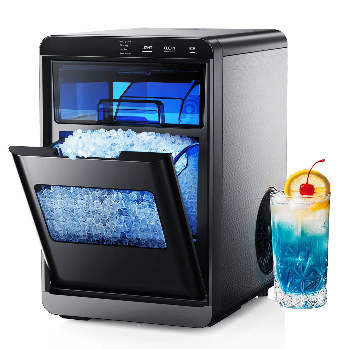 Simzlife 45 Lbs. Daily Nugget Ice Maker Countertop ZX-IM-16S-S-WF | Wayfair North America