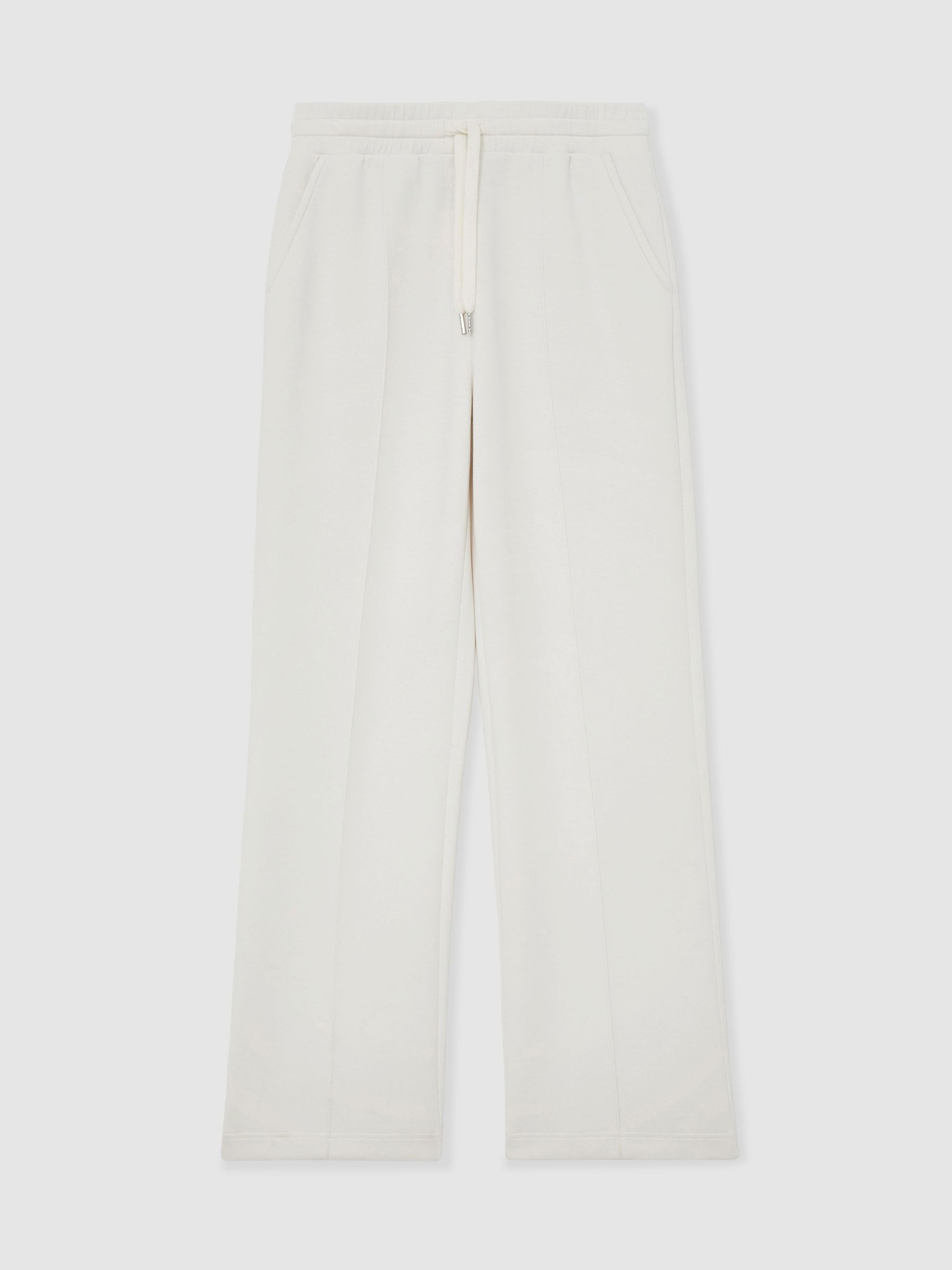 Reiss Premium Interlock Wide-Leg Joggers in Ivory - REISS | Reiss UK