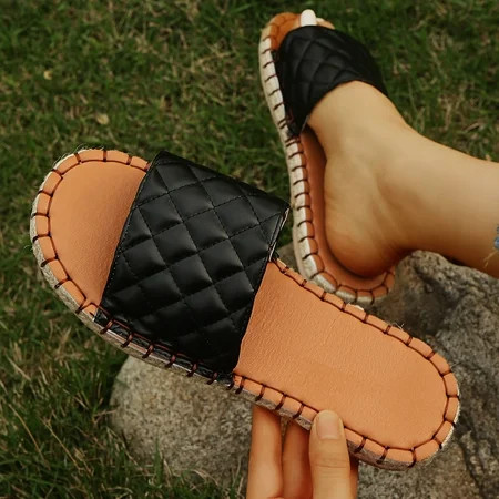 absuyy Slide Sandals for Women- Retro Fashion Casual Open Toe New Style Summer Flat Slide Sandals #1 | Walmart (US)