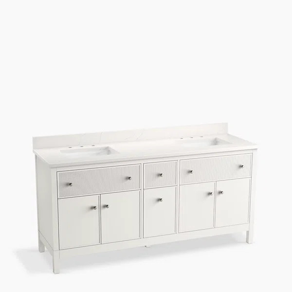Malin By Studio McGee 72 in. Bathroom Vanity Cabinet With Sinks And Quartz Top | Wayfair North America