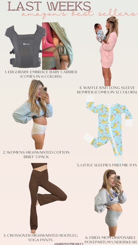 Last weeks Amazon best sellers. Baby outfit. Baby pajamas. Postpartum. Athleisure. Flare leggings. Baby carrier. Baby products. Must haves. Lounge outfit. Lounge romper. Spring outfit. 

#LTKunder100 #LTKbaby #LTKSeasonal