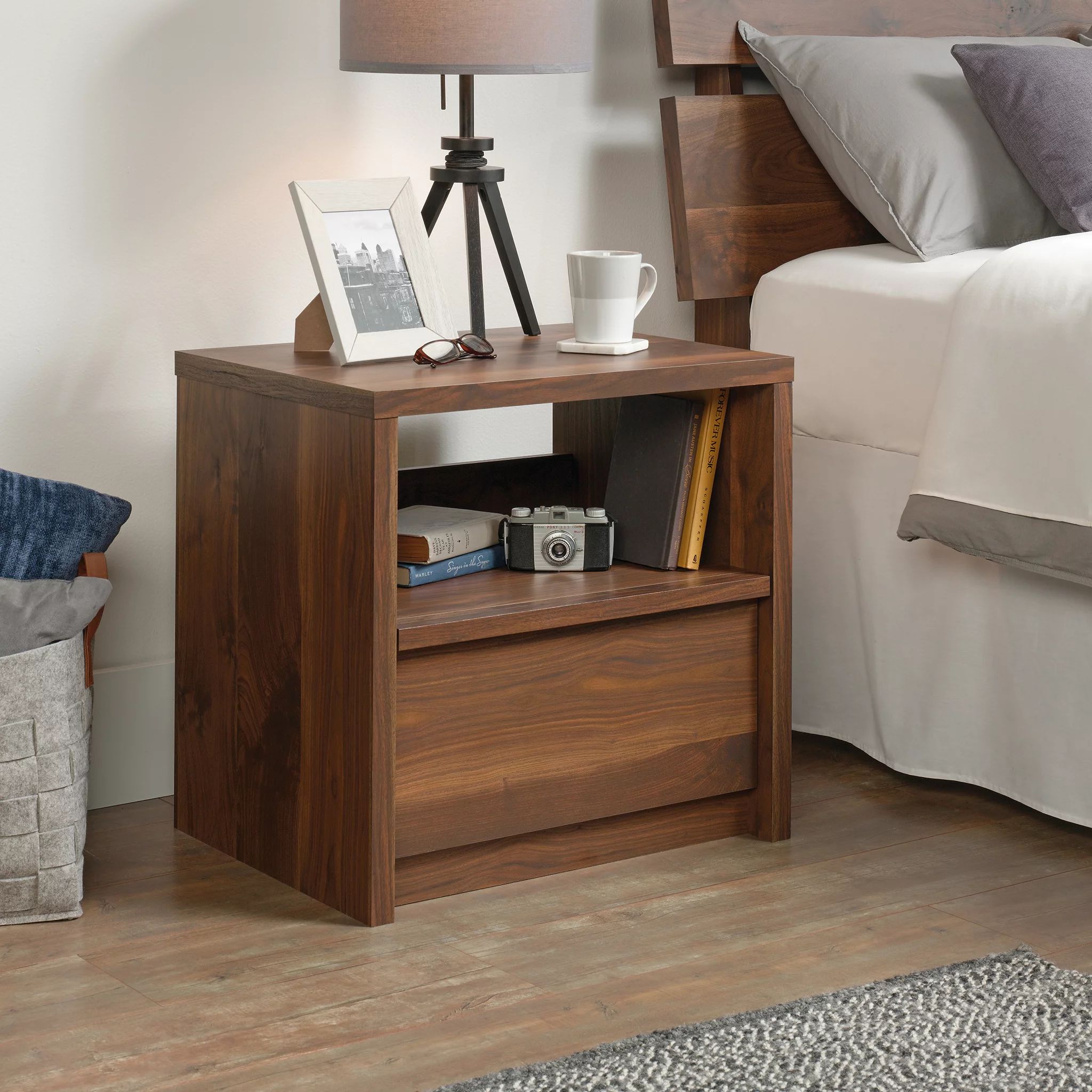 Better Homes and Gardens Montclair Nightstand with Drawer, Vintage Walnut Finish | Walmart (US)