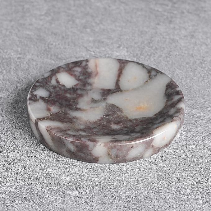 Calacatta Viola Marble Jewelry Dish 4”, Luxury Purple Veined Stone Trinket Tray for Rings Earri... | Amazon (US)