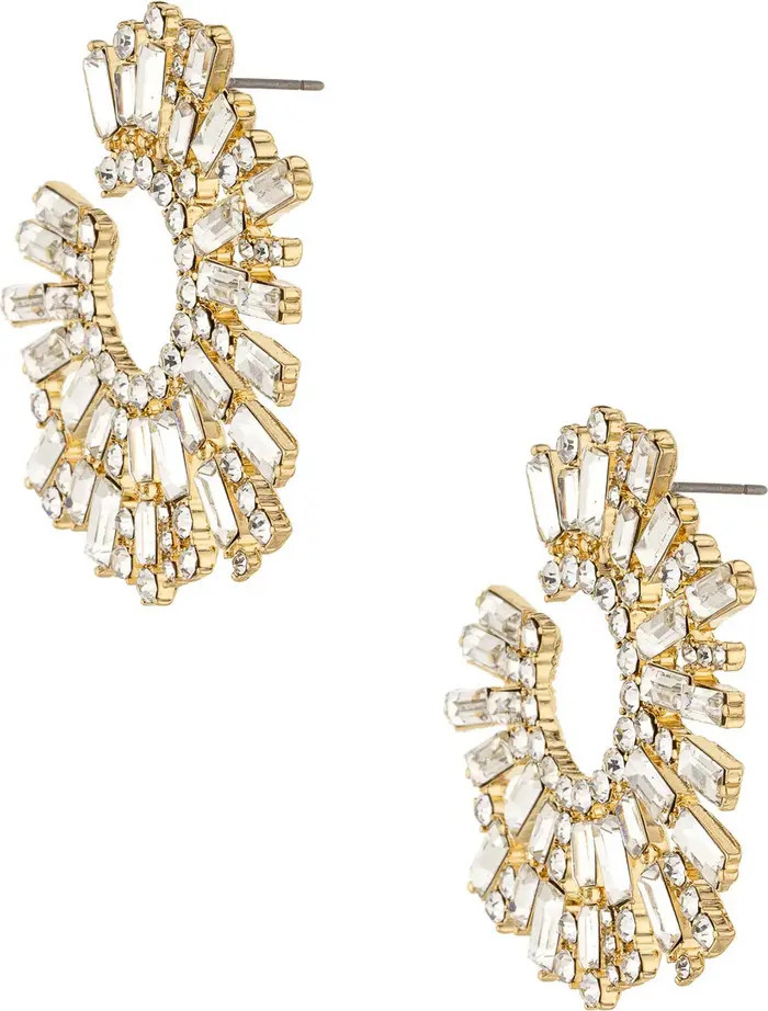 Crystal Frontal Hoop Earrings | Nordstrom