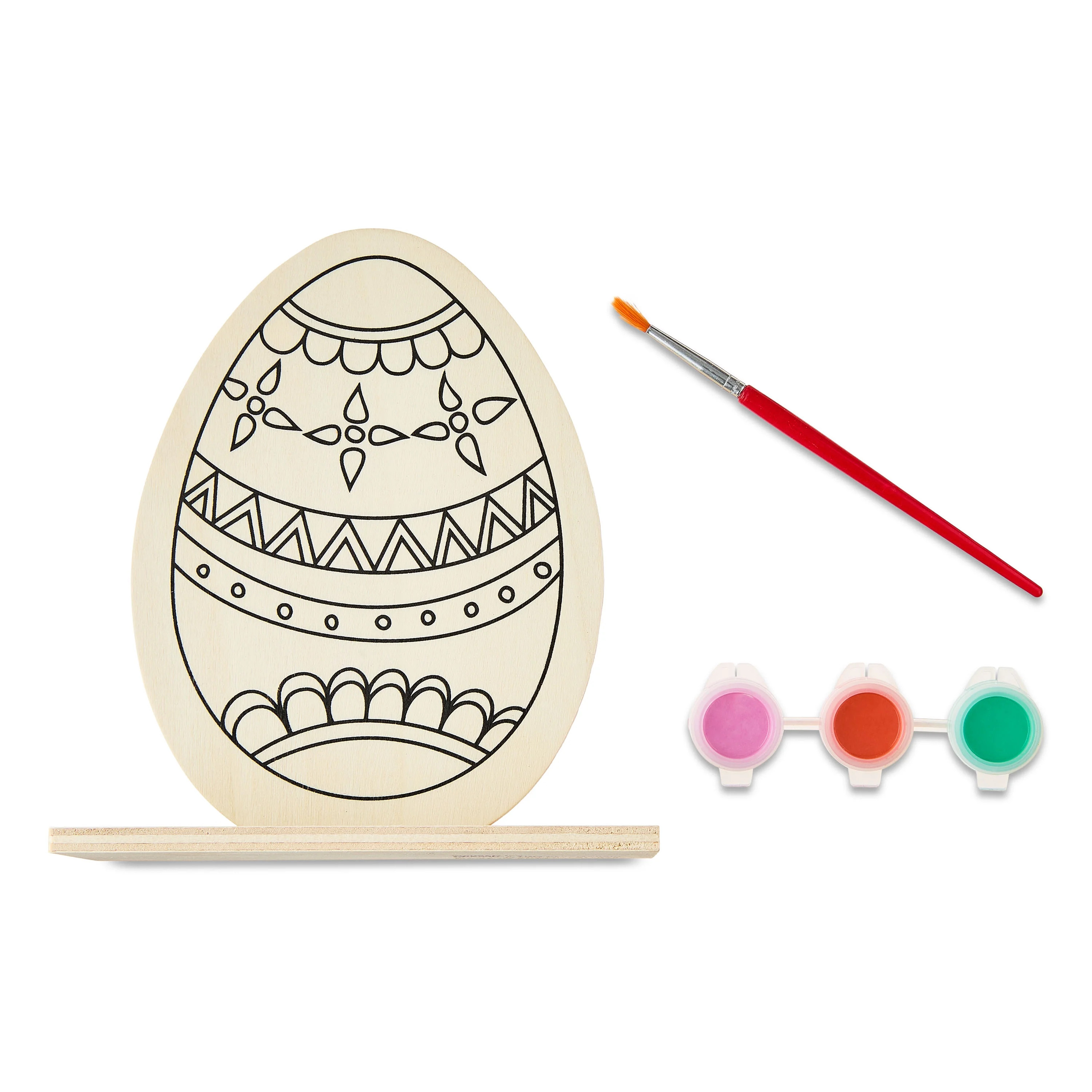 Paint Your Own Wooden Egg Standee Arts and Craft Kit, 5 Pieces, Easter by Way To Celebrate | Walmart (US)