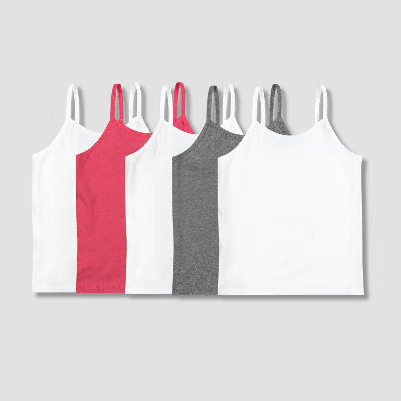 Girls' Hanes 5pk Camisole - White/Gray/Pink | Target
