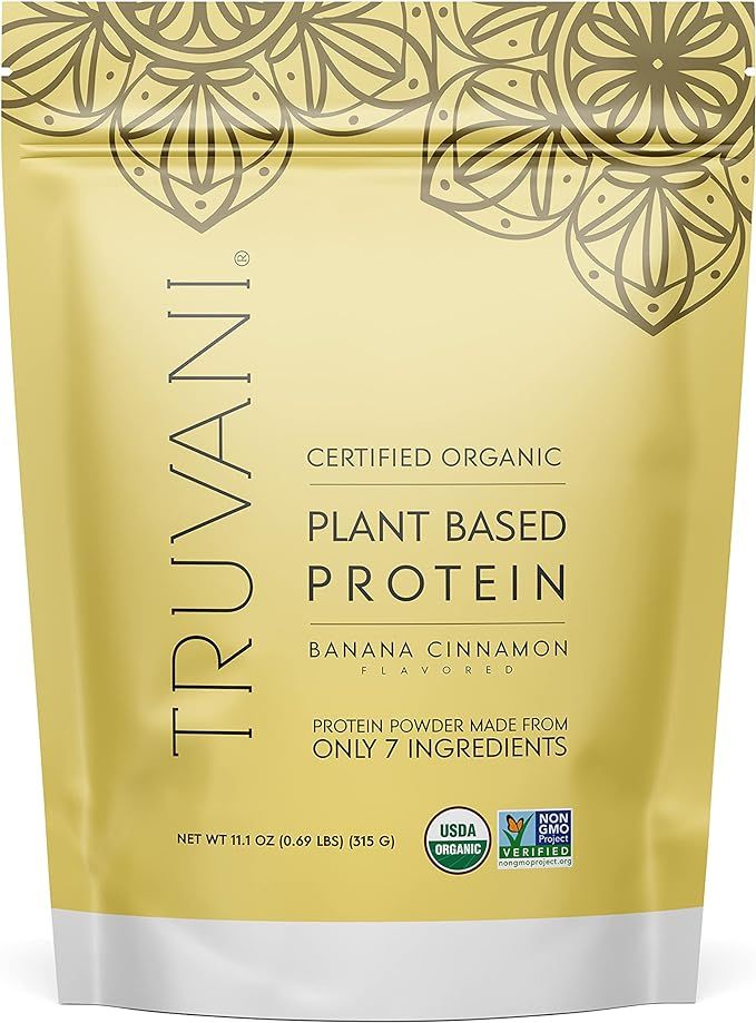 Truvani Vegan Pea Protein Powder | Banana Cinnamon | 20g Organic Plant Based Protein | 10 Serving... | Amazon (US)