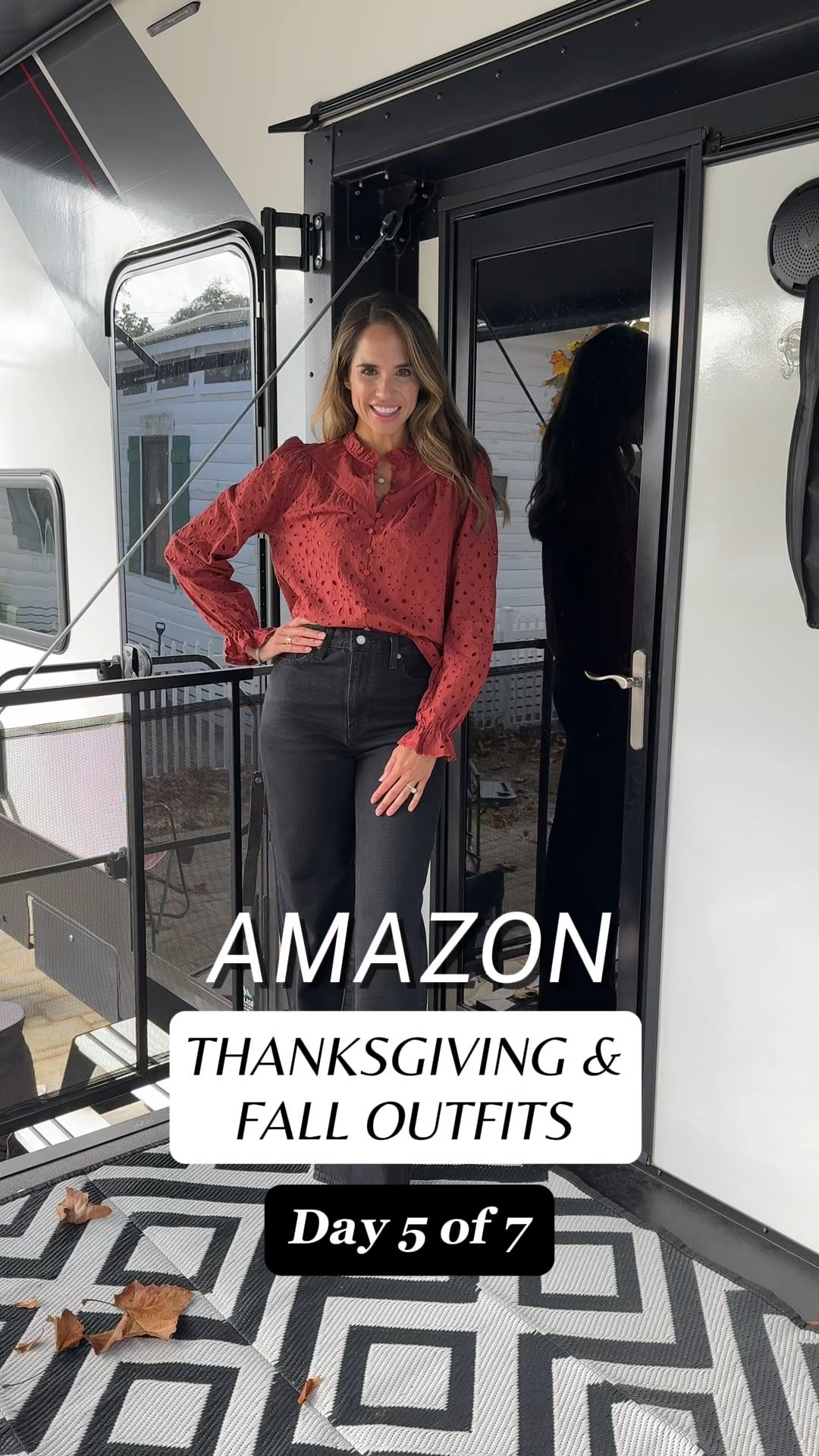 Amazon Thanksgiving & Fall Outfits - Day 5 of 7!  🍁

This eyelet top is sooo stinking cute and has so many wonderful details (watch My Stories for up close views & details about all my outfits)! Paired it with these classic ribcage, wide leg Levi’s and black boots! Perfect for any fall day, especially one where you want to feel cute but still comfy! 😍

This would be adorable for family photos too! 

I’m wearing a size Small top and size 26 jeans. 🧡

#LTKOver40 #LTKTravel #LTKWorkwear
