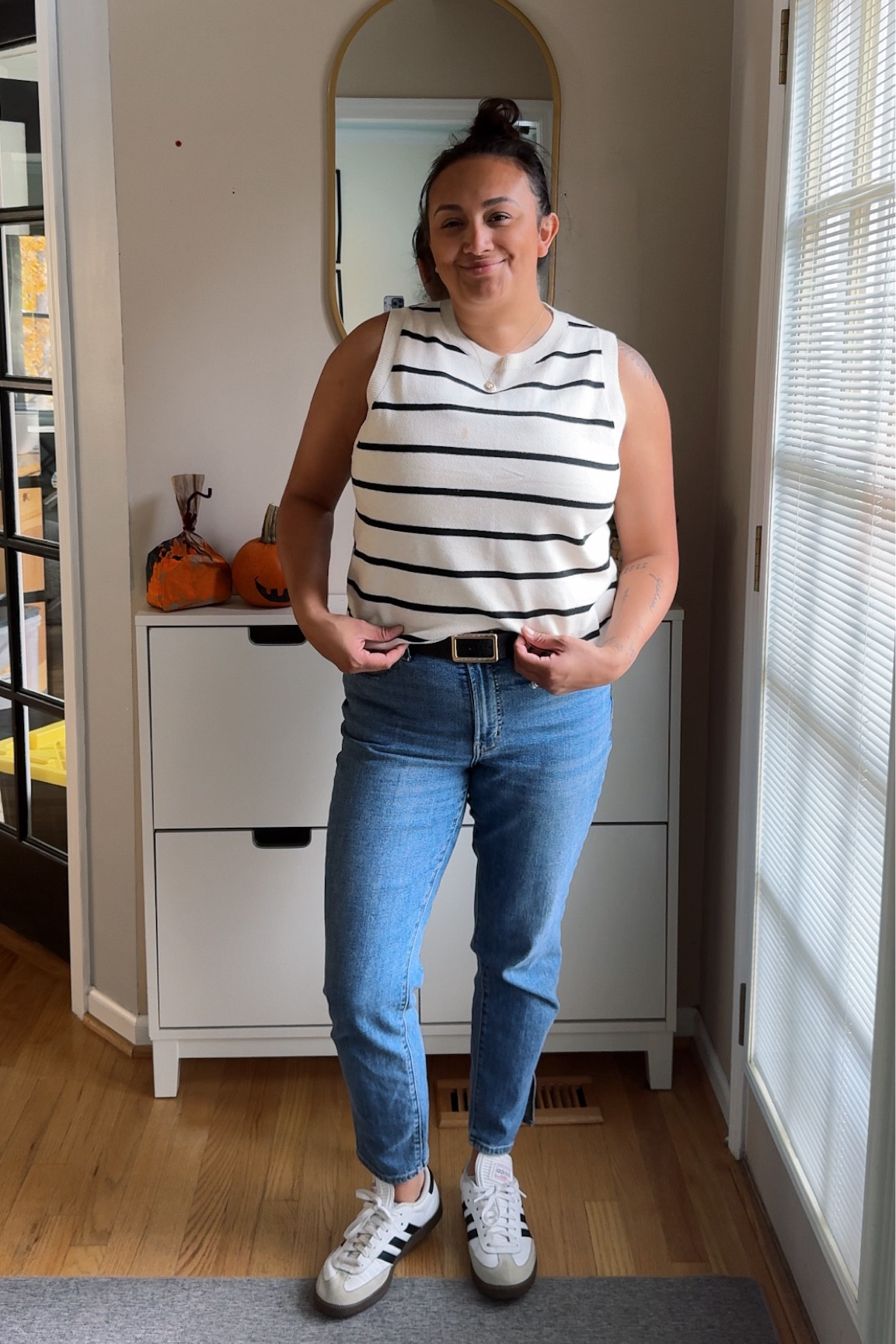 A random summer weather day in the middle of fall. This tank top is a knit cozy vibe to still give me my fall fashion fix.

#LTKMidsize