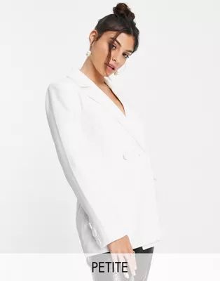 Ever New Petite slouchy blazer in white - part of a set | ASOS (Global)