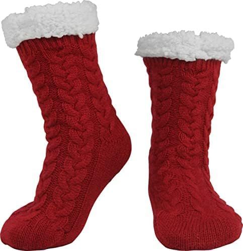 BenSorts Women Winter Thick Slipper Socks with Grippers Non Slip Warm Fuzzy Socks Christmas Gifts | Amazon (US)