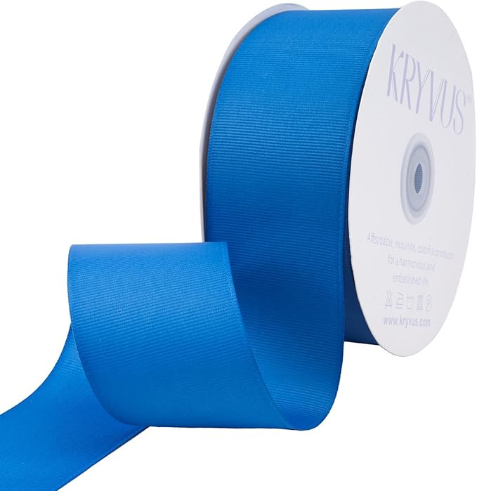 Royal Blue Ribbon, Grosgrain Ribbon 2 Inch x Continuous 50 Yards, Royal Blue Grosgrain Ribbon for... | Amazon (US)