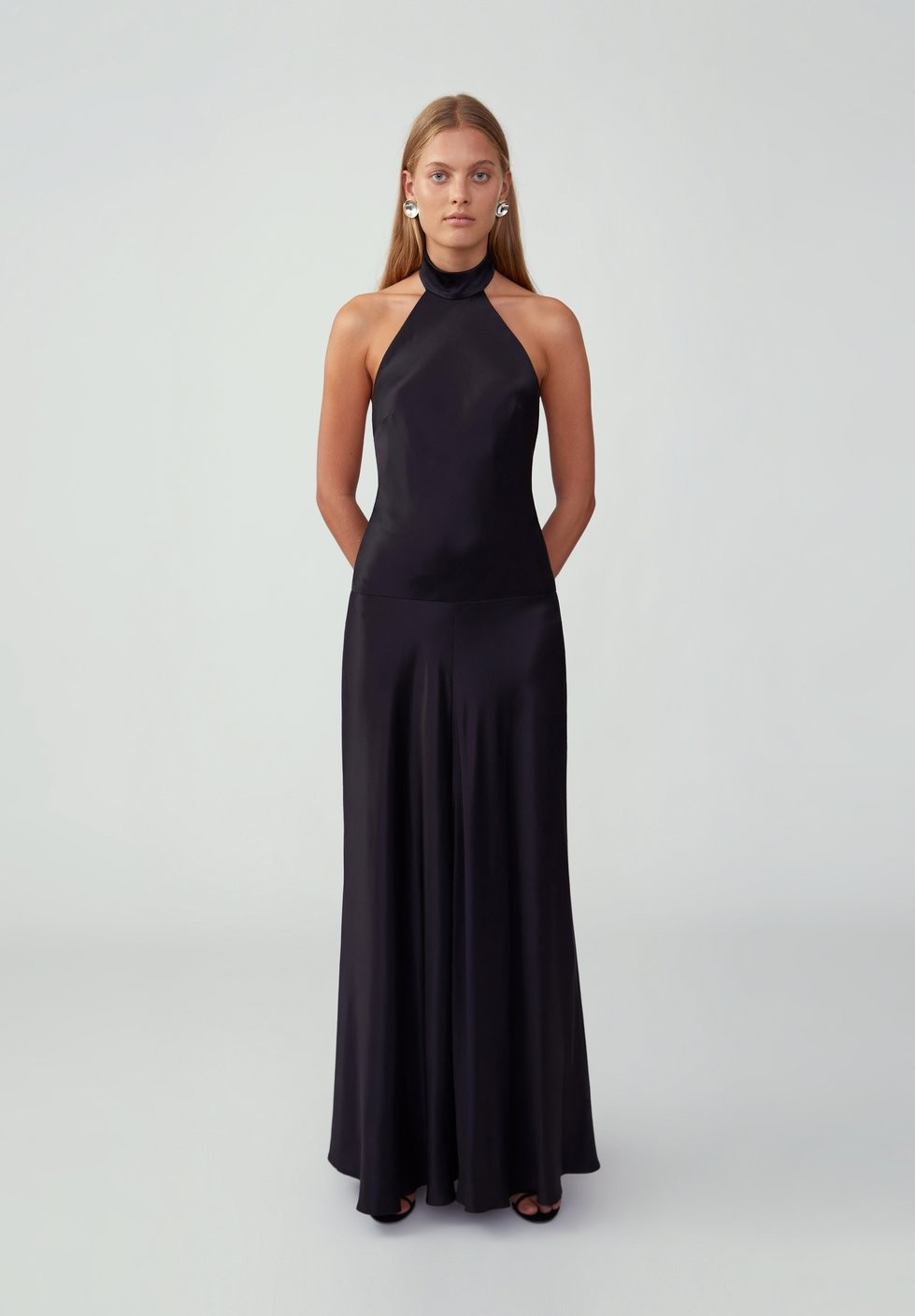 Black Backless Halter Dress | Fame & Partners