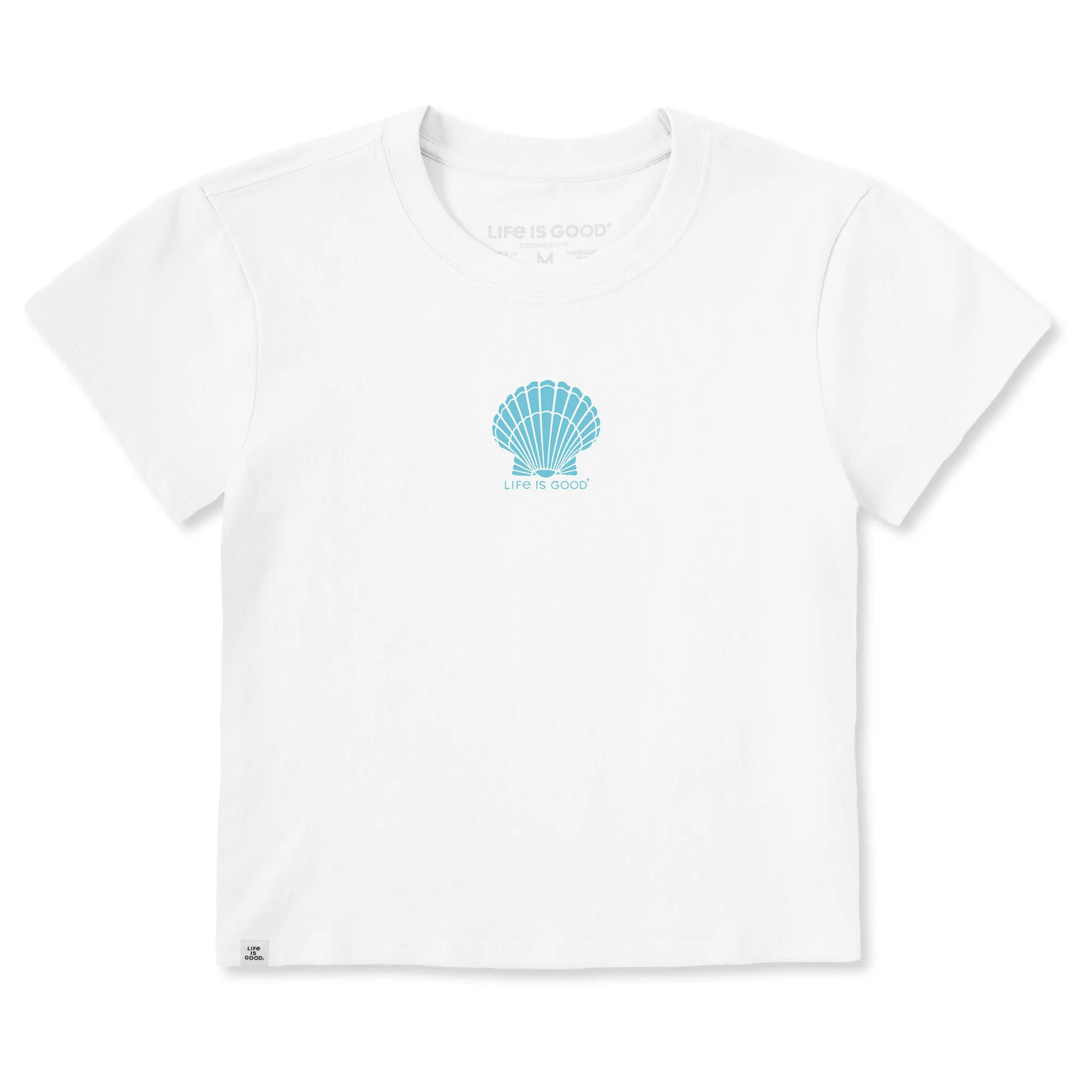  *SEE DETAILS
Women's Simple Seashell Crusher-LITE Shrunken Tee
Slim Fit

0 Reviews
$29.95
New!



💛 Your Purchase Helps Kids in Need

Free Shipping On $35+ Orders
Choose a Style:


Short Sleeve Shrunken Tee
Color: Cloud White


Cloud White
Size:
Size Guide

Size Guide

Chest	Waist	Hip
XS (0-2)	31-33	25-27	33-35
S (4-6)	33-35	27-29	35-37
M (8-10)	35-37	29-31	37-39
L (12-14)	37-40	31-34	39-42
XL (16-18)	40-44	34-38	42-46
XXL (20)	44-47	38-41	46-49
XXXL (22)	47-50	41-44	49-52
Measurements refer to body size, not garment dimensions, and are in inches unless otherwise noted. test


XS

S

M

L

XL

XXL


SELECT SIZE
Made to Order: Item(s) will ship from our U.S. factory within 2-3 business days.

Description

Product Details
You May Also Like
 
 
Faded Black
Women's
Don't Threaten Me Crusher-LITE Shrunken Tee
$29.95
 
 
Darkest Blue

Moss Green

Glacier Blue

Dusk Purple

Cloud White
Women's
Moon & Star Short Sleeve Crusher Boxy Tee
$29.95
 
 
Putty White

Granite Green
Women's
Mini Espresso Martini Crusher-LITE Shrunken Tee
$29.95
 
 
Glacier Blue
Women's
Seagull and Fries Crusher-LITE Shrunken Tee
$29.95
 
 
Cloud White
Women's
Peace and Love Tie Dye Heart Short Sleeve Tee
$29.95
 
 
Glacier Blue

Dusk Purple

Cloud White

Sage Green
Women's
3 Genuine Tulips Short Sleeve Crusher Boxy Tee
$29.95
 
 
Glacier Blue
Women's
Just Add Water Shells Crusher-LITE Shrunken Tee
$29.95
 
 
Cloud White
Women's
Tie Dye Spring Dog Short Sleeve Tee
$29.95
 
 
Moss Green
Women's
Wine Goose Crusher-LITE Shrunken Tee
$29.95
 
 
Granite Green
Women's
How Lucky Crusher-LITE Shrunken Tee
$29.95
 
 
Cloud White
Women's
Queen of Hearts Short Sleeve Crusher Boxy Tee
$29.95
 
 
Granite Green
Women's
Sleeping Fox on Ferns Short Sleeve Crusher Tee
$29.95
Customer Reviews
We’re looking for stars!
Let us know what you think
BE THE FIRST TO WRITE A REVIEW!
 | Life is Good