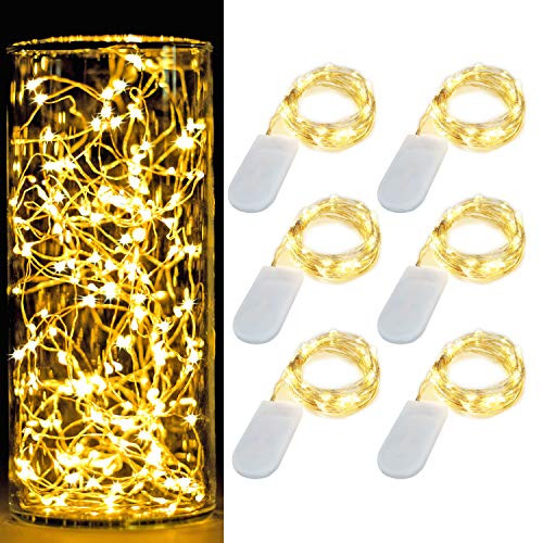 6 Pack 7Feet Starry String Lights Waterproof Fairy String Lights 20 Micro Starry LEDs On Silvery Cop | Amazon (US)