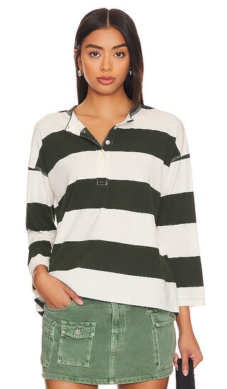 The Shrunken Henley in Dark Cypress Stripe | Revolve Clothing (Global)