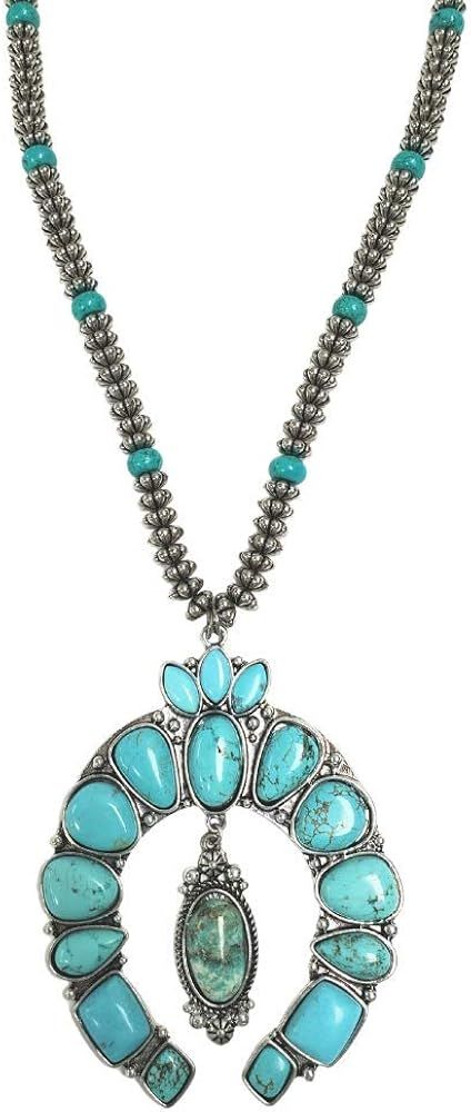 Squash Blossom Horsehoe Flower Necklaces Southern Western Vintage Statement Pieces | Amazon (US)