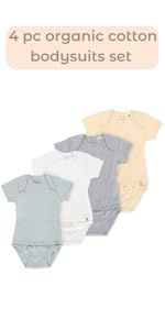 OETEO GOTS Certified Organic Cotton Easy-to-Wear No Snaps Baby Bodysuits - Adaptive Gtube Short S... | Amazon (US)
