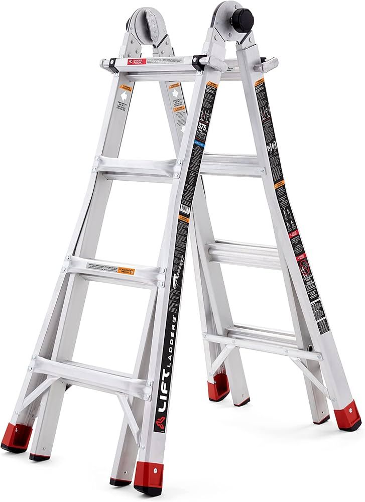 Lift Ladders 5 in 1 Multi Position Aluminum Step | Amazon (US)