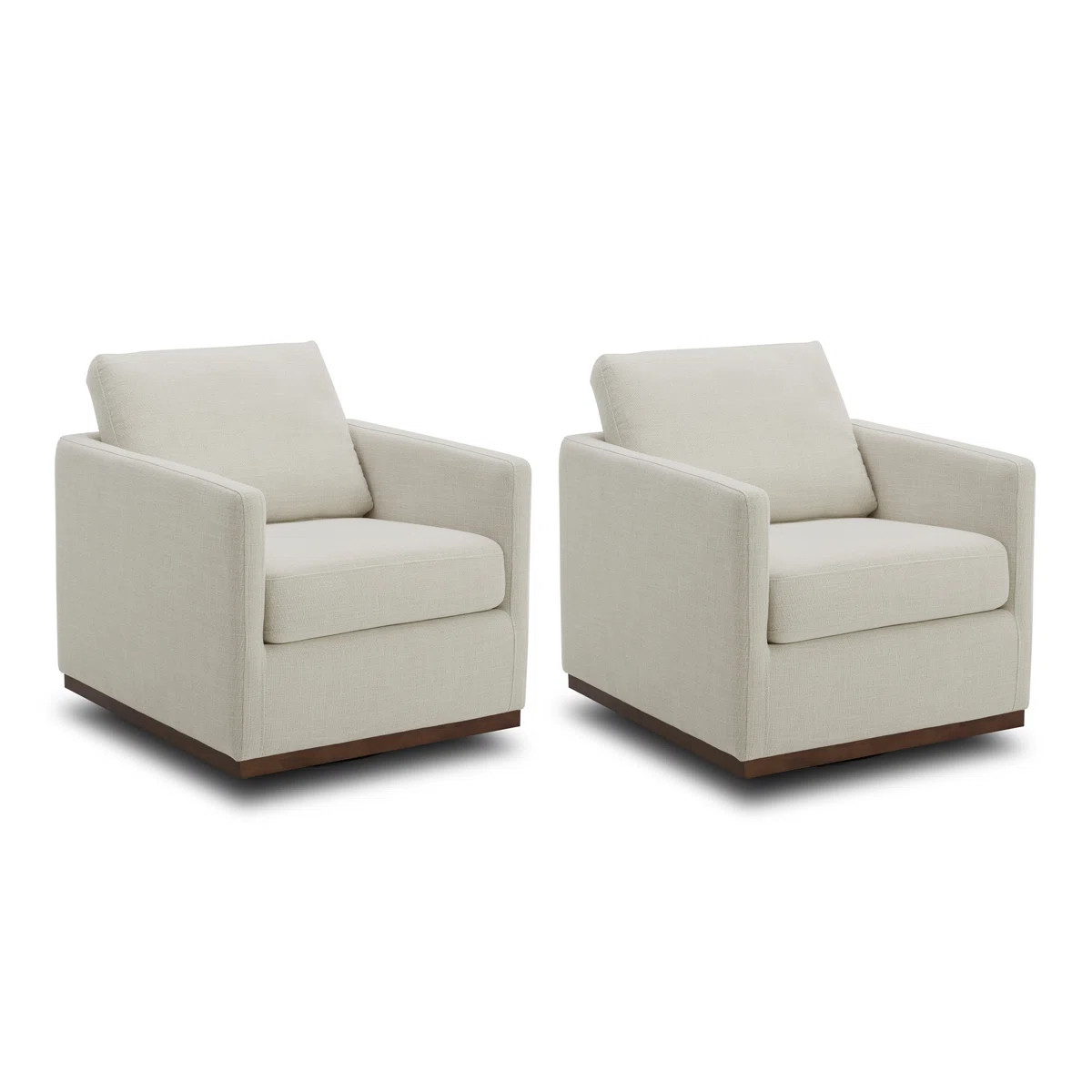 Bobbi Upholstered Swivel Armchair (Set of 2) (Set of 2) | Wayfair North America
