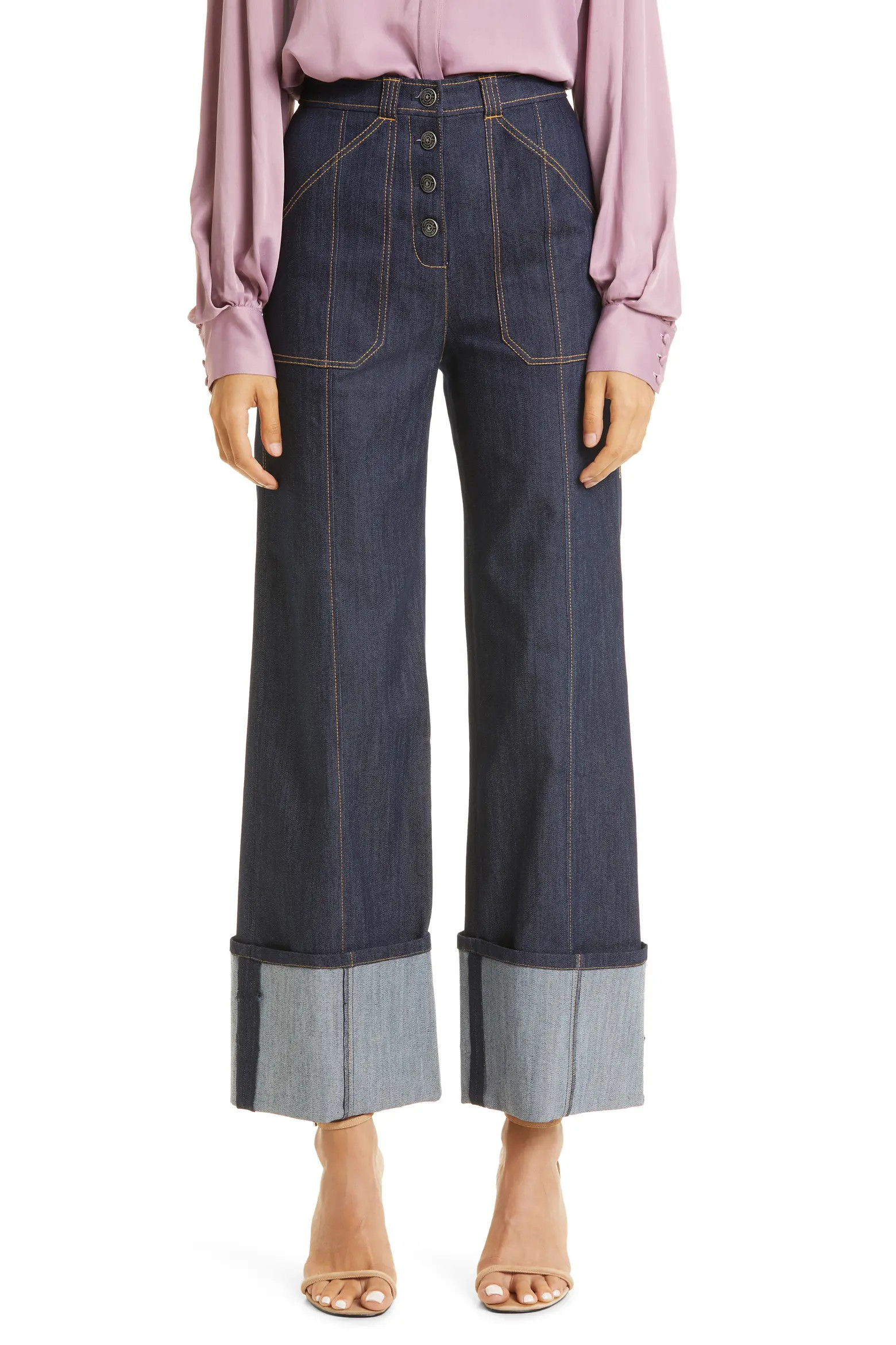Benji Topstitch Cuff Jeans (Women) | Nordstrom | Nordstrom
