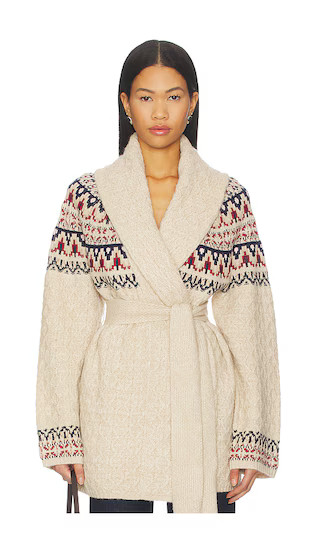 Renada Fair Isle Cardigan in Oatmeal Multi | Revolve Clothing (Global)