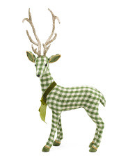 14.5x23 Gingham Left Facing Standing Deer | Marshalls