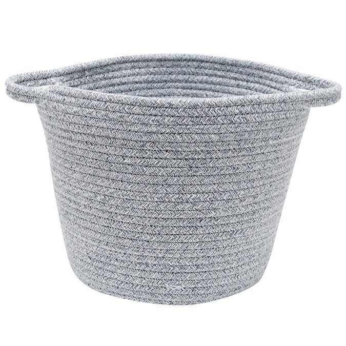 allen + roth Coiled rope 15-in W x 10-in H x 12-in D Gray Fabric Basket | Lowe's