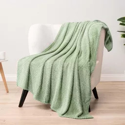 PAVILIA Soft Waffle Blanket Throw for Sofa Bed, Lightweight Plush Warm Blanket for Couch , Sage G... | Target