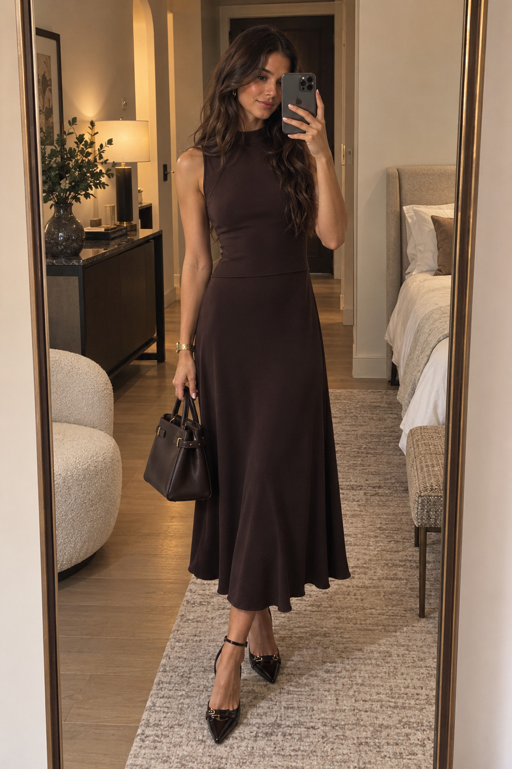 This simple chocolate midi proves that sometimes the easiest outfits are the best ones. The clean fitted top and flowy skirt make it super versatile for work, dinner, brunch, date night, church, or a fall event. Add black heels and a structured bag for such a chic minimal look.
#ASTRTheLabel #ChocolateBrownDress #MidiDress #MinimalStyle #FallDress #FallOutfitIdeas #QuietLuxury #DateNightOutfit #FallFashion #AutumnStyle 

 #LTKSeasonal #LTKU #LTKSaleAlert
